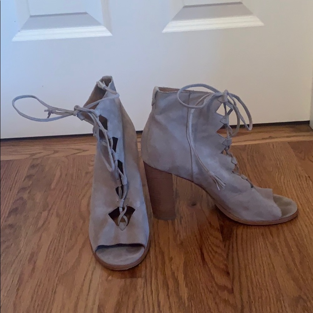 Frye lace up heeled booties